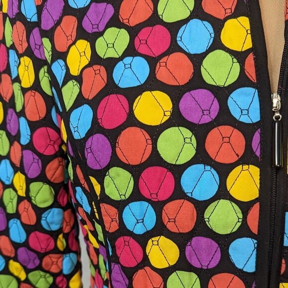 RQT Lightweight Quilted Zip Up Long Sleeve Jacket Black with Multi Color Size S - Picture 5 of 14